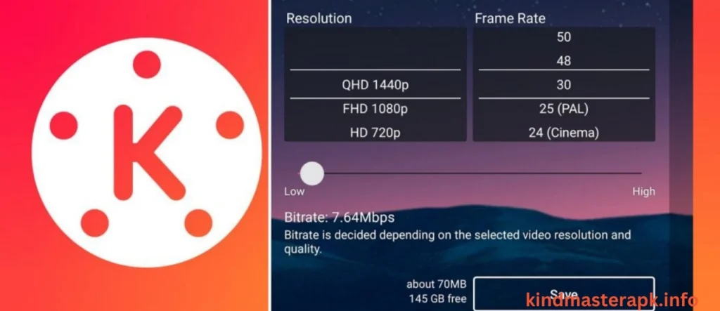 High-Resolution Export Kinemaster apk mod 